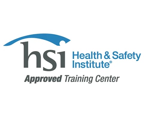 HSI Health and Safety Institute logo with Approved Training Center designation
